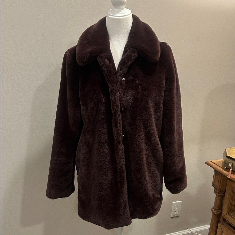 Ecru Eggplant Color Teddy Jacket
